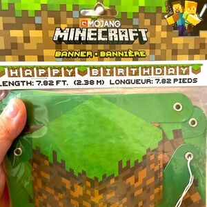 Minecraft Green Happy Birthday Banner -NWT